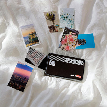 KODAK Mini 2 Retro 4PASS Portable Photo Printer (2.1X3.4 Inches) + 8 Sheets, Black