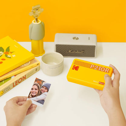 KODAK Mini 2 Retro 4PASS Portable Photo Printer (2.1X3.4 Inches) + 8 Sheets, Black
